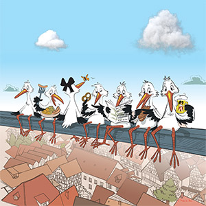 Tableau en bois Prise de Bec "Déjeuner au sommet d'un gratte-ciel"